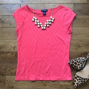 Ann Taylor pointelle-stripe top